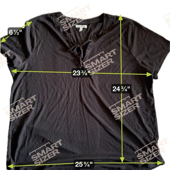 Maurices Black Ribbed Tie T-Shirt Size 2X - Picture 2 of 5